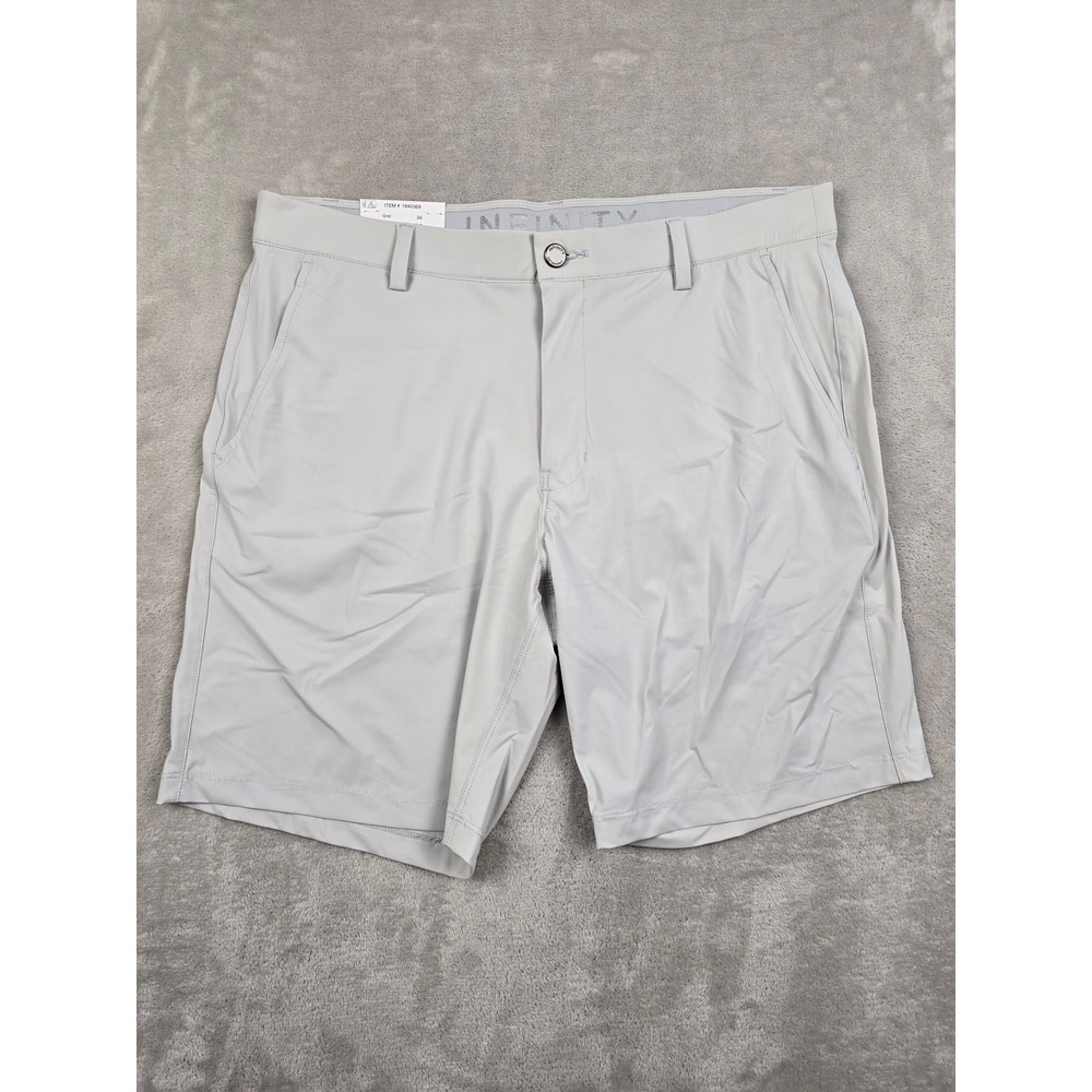 Infinity Performance Short Men 34 Gray Linearflex 4-Way Stretch Moisture Wicking